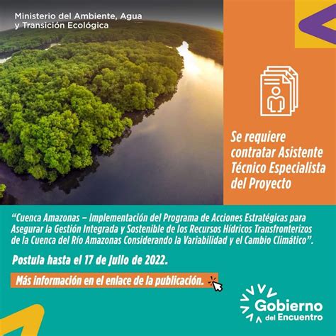 Proyecto Cuenca Amazónica Está Seleccionando Asistente Técnico