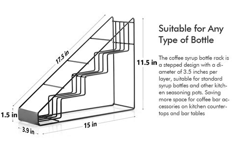 Kimilus Coffee Syrup Rack For Coffee Bar Accessories Fits