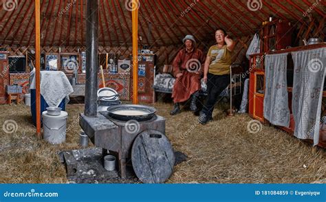 Life of the Mongolian Yurt. Interior of the Nomad`s House. Mongol Family at Home. 06.09.2019 ...