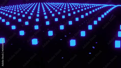 Abstract Blue Wave Dots On Black Background Vj Loop Backdrop Motion