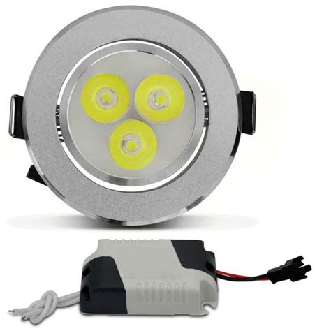 Luminária Teto Spot LED 3W Redonda Direcionável 6500K Branca Bivolt