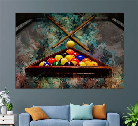 Billiards Wall Art Billiard Painting Billiard Canvas Print Etsy