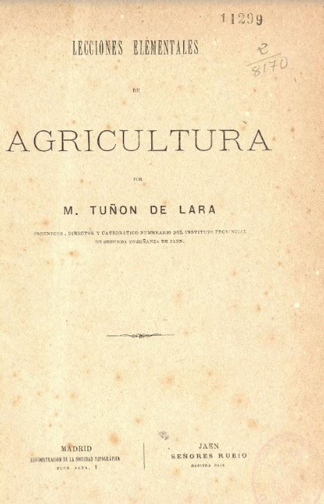 Lecciones Elementales De Agricultura Rag Real Academia De Gastronom A