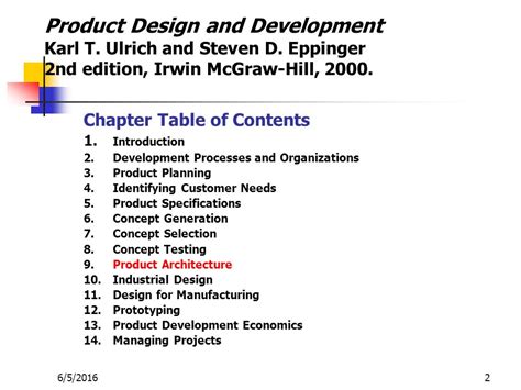 Product Architecture Chapter Ein Summer Product Design For