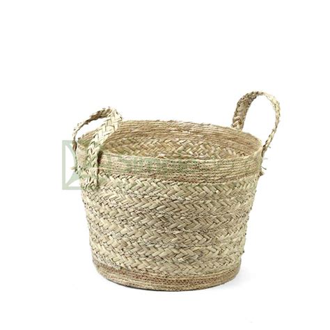 Basic Seagrass Storage Basket With Straps Wholesale