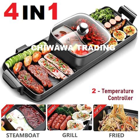 Malaysia Plug In Electric Bbq Grill Pan Teppanyaki Hot Pot Steamboat Frying Cooker
