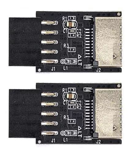 2x Placa mãe Usb2 0 De 9 Pinos Para Conector Frontal De Chav