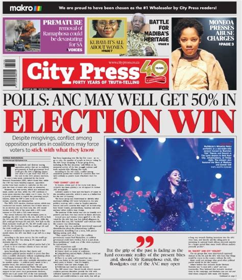 Whats In City Press Polls Anc May Get Plus In Election Win