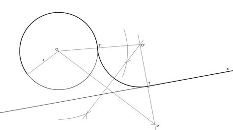 Enlace De Circunferencia Y Recta Dado El Punto De Tangencia De La Recta