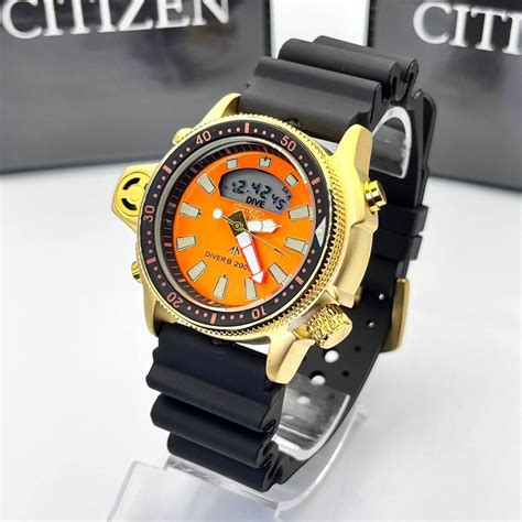 Comprar Rel Gio Citizen Aqualand Masculino Gold Orange C Caixa A Prova