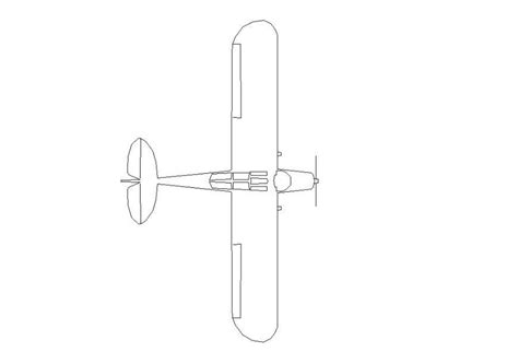 Mini Aircraft Top View Elevation Block Cad Drawing Details Dwg File