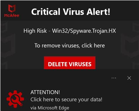 Mcafee Critical Virus Alert Phishing Pop Up Removal Latest Guide