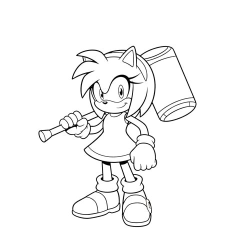 Amy Sonic Para Colorir - 21 Amy Rose para colorir grátis: Heroína Sonic imprimir