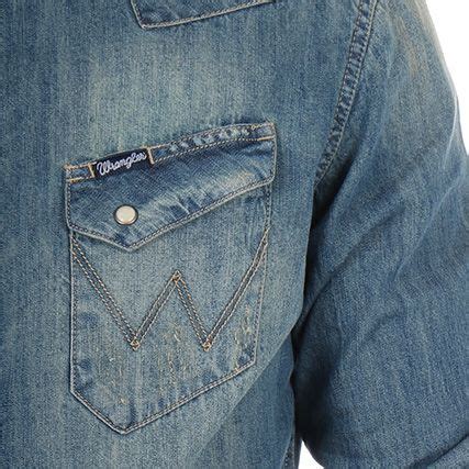 E Ald E Wrangler Chemise Jean Manches Longues Original Western