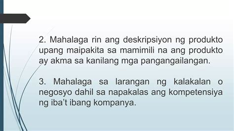 Mga Katangian At Kalikasan Ng Deskripsyon Ng Produktopptx