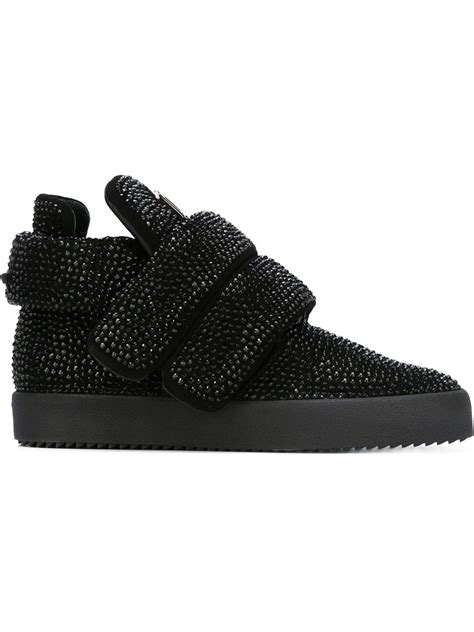 Lyst Giuseppe Zanotti Velcro Strap Suede High Top Sneakers In Black For Men