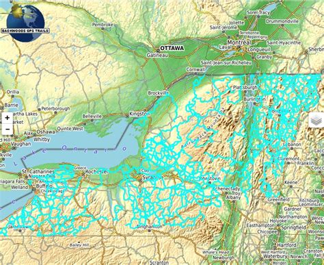 Ny Vt Snowmobile Trail Map For Garmin Backwoods Gps Trails