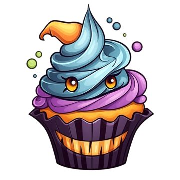 Witch Cartoon Halloween Cupcake Coloring Witch Halloween Cupcake