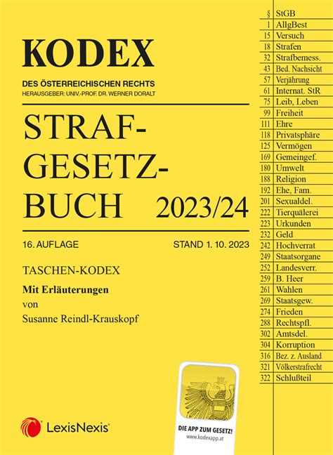 Taschen Kodex Strafgesetzbuch 2023 24 Linde Verlag