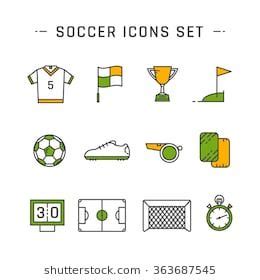 Soccer Line Icons Set Design Vector Stock Vector Royalty Free