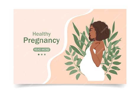 Premium Vector Banner With Beautiful Pregnant Woman Healthy Pregnancy And Motherhood Concept