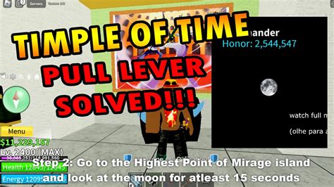 Temple Of Time Pull The Lever Solved Race V4 Race Awakening Blox