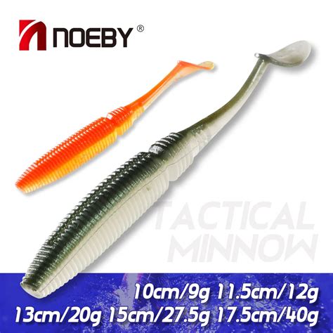 Noeby Isca De Silicone Macio 17 5cm 15cm 13cm 10cm P Cauda Wobblers