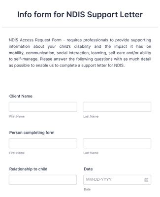 NDIS Support Letter Form Template Jotform