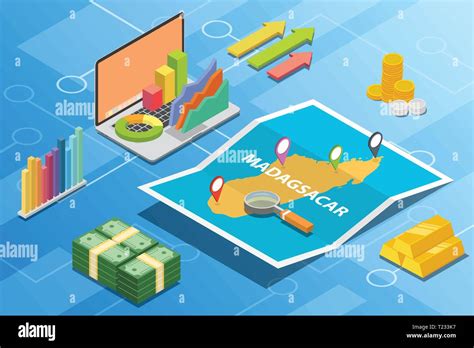 madagascar isometric financial economy condition concept for describe ...