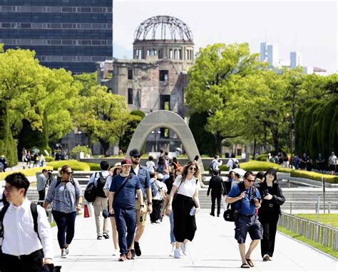 Tourists Flock To Peace Memorial Park In Hiroshima The Day After G