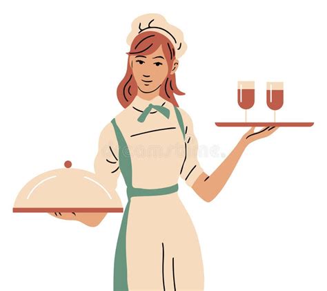 A Beautiful Girl Waitress Stock Vector Illustration Of Female 320926804