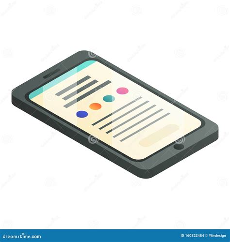 Diagram Smartphone Icon Isometric Style Stock Vector Illustration Of