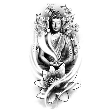 Tatmods Temporary Tattoo Stickers Buddha Watertransfer Sticker For Men