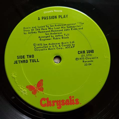 Jethro Tull A Passion Play Album 1973 Chr 1040 Etsy