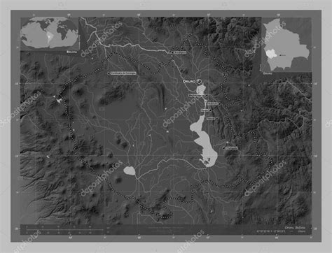 Oruro departamento de Bolivia Mapa de elevación a escala de grises