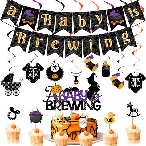 Amazon Halloween Baby Shower Party Decorations A Baby Is Brewing