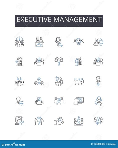 Directorial Guidance Line Icons Collection Leadership Management