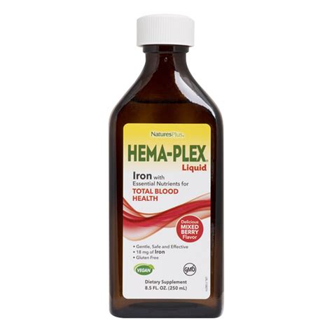 Nature S Plus HEMA PLEX Liquid Iron Mixed Berry 8 5 Fl Oz Vitacost