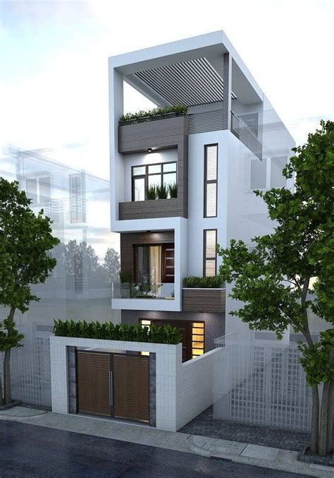 Modern Three Stories Building Exterior Engineering Discoveries Duplex House Design Narrow