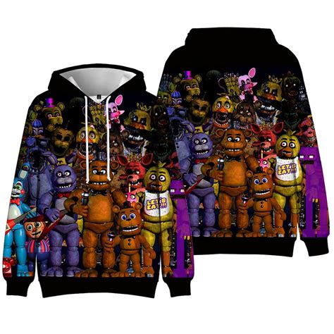 Five Nights At Freddys Merch Long Sleeve Hoodies For Menwomen 3d