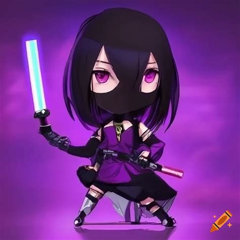 Cosplay Of Darth Vader With A Purple Lightsaber On Craiyon