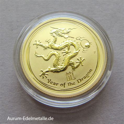 Australien 1 4 Oz Gold 9999 Year Of The Dragon Lunar II 2012 AURUM