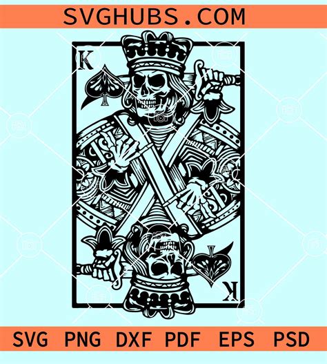 Skeleton King Of Spades Svg Ace Card Svg King Of Spades Svg