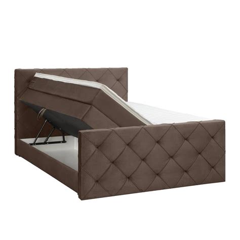 Boxspring Met Opbergruimte En Voetbord Sonderborg Bruin X Cm