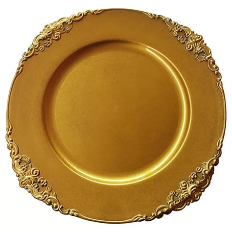 Sousplat Suplat Supl Redondo Dourado Suporte Prato Buffet