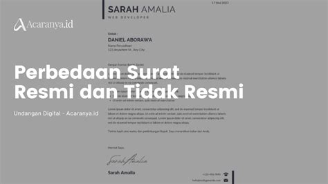 Perbedaan Surat Resmi Dan Tidak Resmi Ada Contohnya