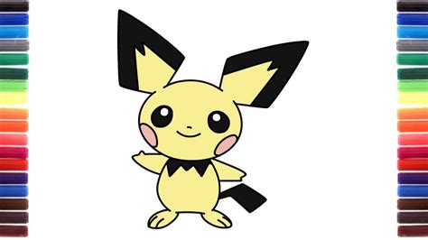 How To Draw Pichu From Pokemon Step By Step Youtube