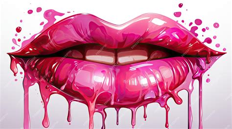 Premium Photo Vibrant Dripping Lips Vector Clipart Design For Pop Art