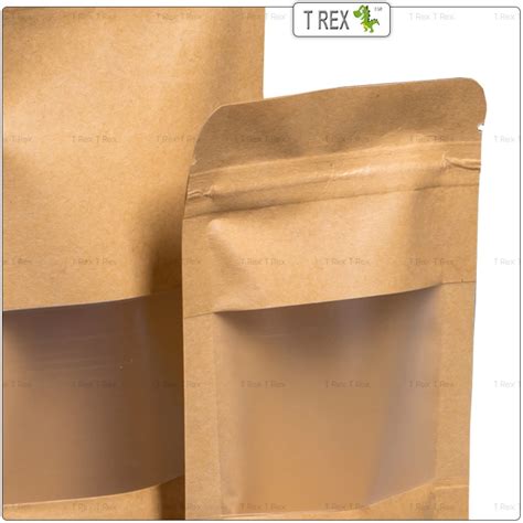 50pcs Brown Kraft Paper Zipper Bag Kraft Paper Zip Lock Bag 6 Sizes Packaging Ware Paper