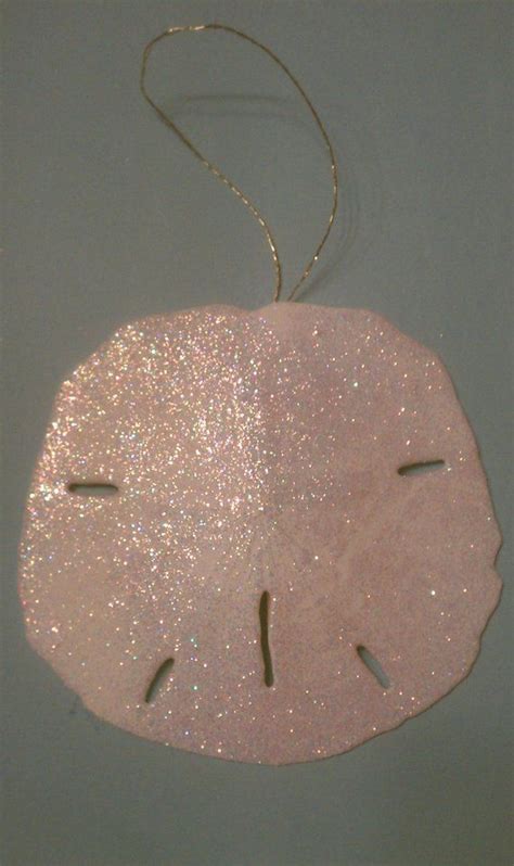 Keyhole Sand Dollar Glitter Seashell Ornament Sparkling Christmas